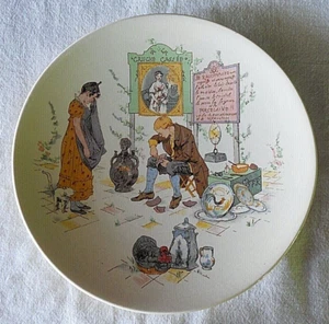 Antique Sarreguemines Story Plate Pottery Repair Froment Richard Faience 1890's - Picture 1 of 9
