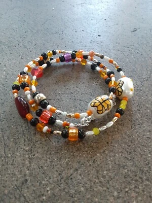 Pulsera Mariposa Cuentas Naranja Foto 1 de 4