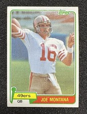 1981 TOPPS JOE MONTANA ROOKIE CARD No. 216