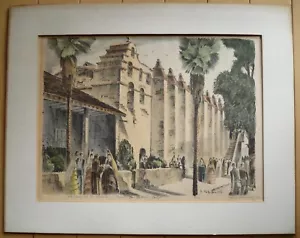 ARTHUR BELAUMONT, LISTADO TEMPRANO CALIFERIA MISIÓN SAN GABRIEL CA IMPRESIÓN FIRMADA - Imagen 1 de 13
