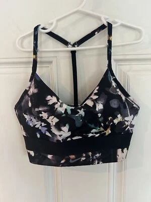 Sutiã esportivo Nike feminino Indy floral suporte leve carvão tamanho pequeno - Imagem 1 de 4