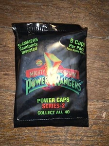 Mighty Morphin Power Rangers Pogs Serie 2 Power Caps versiegelte Packung Pog Milchkappen - Bild 1 von 2