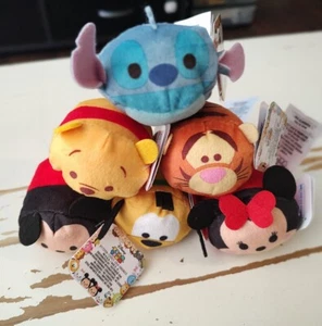 Disney - Tsum Tsum 3" Plush LOT of 6 Mickey Minnie Pluto Pooh Tigger Stitch NWT - Picture 1 of 4