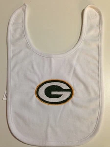 Baby Bib - Green Bay Packers - embroidered on a white 100% cotton bib - Picture 1 of 2