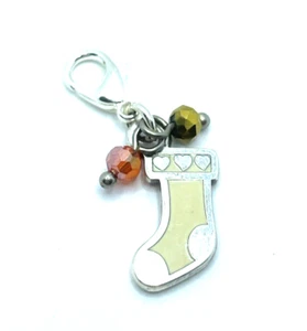 Brighton Navidad Blanco Stoking Be Jolly Cuentas de Cristal Rojo y Dorado Dije Personalizado - Imagen 1 de 8