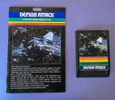 DEMON ATTACK videogame cartridge Imagic for Mattel Intellivision includes manual - Image 1 of 2