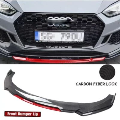For Audi A4 A5 A6 A7 S4 Front Bumper Lip Splitter Spoiler Body Kit Carbon Style - Image 1 of 4