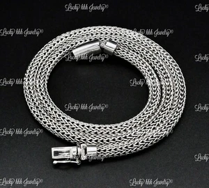 925 Sterling Silver Mesh Braided Necklace handmade in Bali 22 inch 88.50 grams - Picture 1 of 9