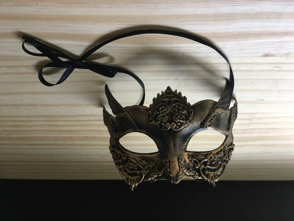 Halloween Women Venetian Metallic Fantasy Masquerade Mask Solid & Well made 6.5" - Image 1 of 3