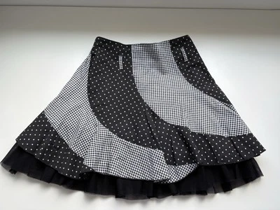 Falda de verano de diseño La Perla para niñas de 10 años patrón negro/blanco Foto 1 de 4