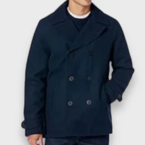 Lands End NWT Men's Navy blue Wool blend Primaloft Double breasted Peacoat, XL - Picture 1 of 10