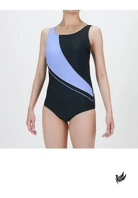 Traje de baño para mujer Mizuno de una pieza con espalda en U negro/lavanda XL Foto 1 de 3