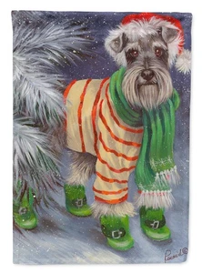 Caroline's Treasures Schnauzer Christmas Green Boots Garden Flag PPP3160GF - Picture 1 of 3