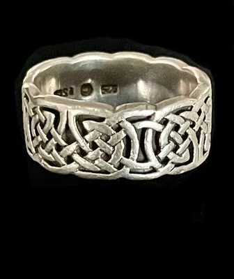 СЕРЕБРО 925 ПЕТЕР КАМЕНЬ «PSCL» КЕЛЬТСКИЙ УЗЕЛ ДИЗАЙН КОЛЬЦО РАЗМЕР 9 - Изображение 1 из 4