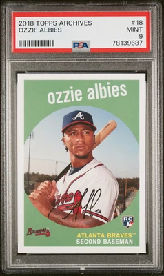2018 Topps Archives Ozzie Albies #18 PSA 9 - Image 1 of 2