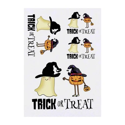 AZEEDA 4 x "Trick or Treat" Temporäre Tattoos / Transfers (TO00079134)