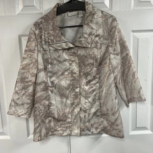 Weekends by Chico's, Übergangsjacke rosa, beige, braun Reißverschluss, 3/4 Ärmel - Bild 1 von 3