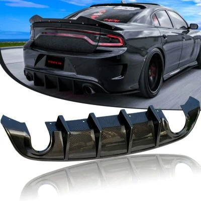 Fit For 2015-2023 Dodge Charger SRT Carbon Fiber Rear Bumper Lip Diffuser Foto 1 de 4