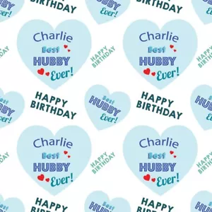 PERSONALISED BEST HUSBAND BIRTHDAY HUBBY WRAPPING PAPER NAME GIFT PRESENT WRAP - Picture 1 of 4