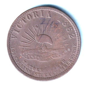 Australia Token. Stokes - 1862 1d.. Melbourne Vic.. Emu & Vinebranch - Imagen 1 de 2
