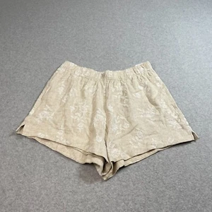 Abercrombie & Fitch Shorts Woman L(30x3) Cream Linen Blend Coastal Cottage Boho - Picture 1 of 12