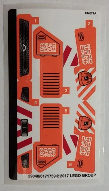 LEGO STICKER SHEET ONLY 42060 ROADWORK CREW from set New - Image 1 of 1