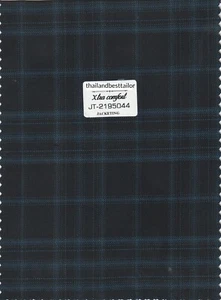 Black Suiting Fabric Windowpane Check 5 Yards Wool Suit Fabric - Picture 1 of 2