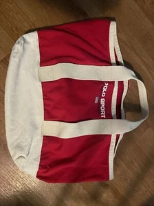 Vintage 90s Polo Sport Ralph Lauren Canvas Tote Beach Weekend Bag USA Flag - Picture 1 of 5