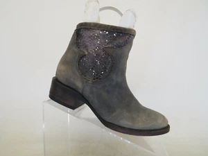 Freebird By Steven Distress Blue Leather Ankle Fashion Boots Bootie Size 6 M - Picture 1 of 11