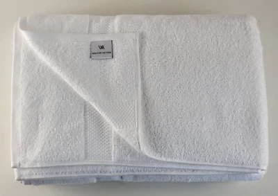 (Case of 12) Waldorf Astoria Luxury Bath Sheet 34x70 100% Cotton Terry White - Image 1 of 4