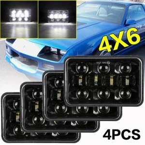 4PCS 4x6" LED Headlights Hi/Lo Sealed Beam Bulb Headlamps For Chevy Camaro S10 - Picture 1 of 12