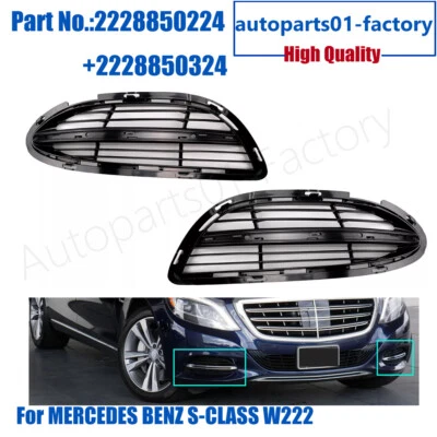1Pair Front L&R Fog Lamp Bumper Cover Grille Fit For Mercedes Benz S-CLASS W222 - Image 1 of 4