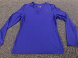 Fila Womens Shirt Large purple stretch pullover logo sport - Picture 1 of 10