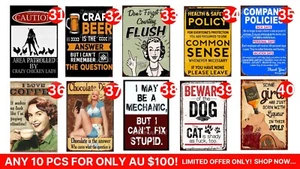 HUMOROUS SIGN-BULK BUY Retro/Vintage Look Metal Sign Home Wall Man Cave Garage - Picture 1 of 3