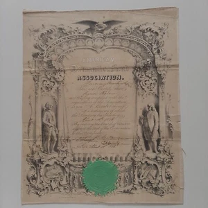 Zertifikat Der Mitgliedschaft Im AMERICAN DRAMATIC FUND. 1856 - Bild 1 von 3