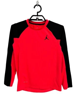 Camiseta activa Nike Air Jordan Dri-Fit manga larga rosa neón cuello redondo talla M Foto 1 de 4