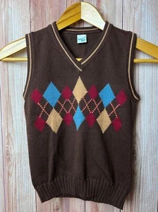 GLORIMONT Boy’s Argyle V Neck Vest Size 7 (Bx 10) - Picture 1 of 8
