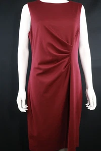 LAURA ASHLEY Burgundy Sleeveless Red Dress Size UK 14 - Picture 1 of 14