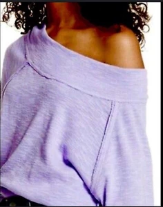 Free People - Damen S Off Shoulder Pullover Lavendel Lila Oversized Oberteil - Bild 1 von 18