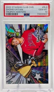 PSA 10 Shohei Ohtani 2022 Topps Stadium Club Chrome Trophy Hunters Refractor QTY - Picture 1 of 2