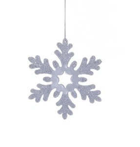 KSA 4" Metallo Argento Fiocco di Neve Grande Stella Centro da Appendere Decorazione Natalizia - Foto 1 di 1