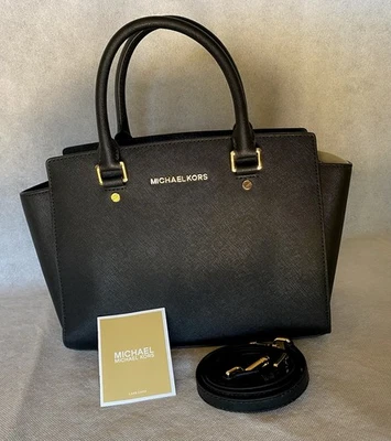 Bolso Bandolera MICHAEL KORS Selma Negro Cuero Saffiano Mediano Foto 1 de 4
