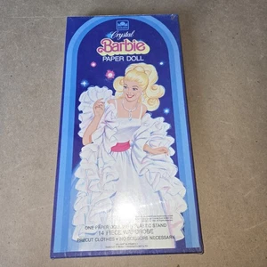 Sealed Crystal Barbie Paper Doll Precut Vintage 1984 Box 1 Doll 14 Pc Wardrobe - Picture 1 of 8