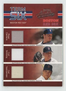 Clamens/Boggs/Yaz/Nomar/Doerr/Schilling 2005 Playoff Absolute Team Six /50 Bat - Picture 1 of 2