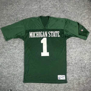 Vintage Champion Michigan State Spartans Football Jersey Mens L Green #1 USA - Picture 1 of 10