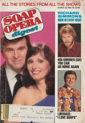 Soap Opera Digest Mar 30, 1982 STUART DAMON-RICHARD SIMMONS-KIN SHRINER-LIBERACE - Image 1 of 4