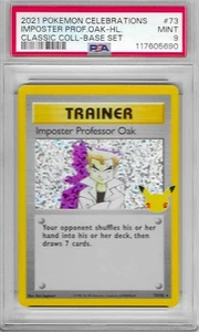 2021 Pokemon Celebrations Imposter Professor Oak Holo #73 PSA 9 MINT NEU - Bild 1 von 2