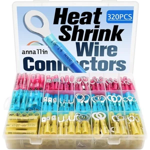 320PCS Heat Shrink Wire Connectors Kit Waterproof Spade Crimp Butt Terminals set - Picture 1 of 13