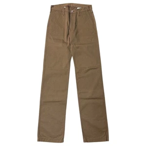 IRON HEART 10.6oz Herringbone Trousers Khaki W31 Cotton Durable Selvedge F/S - Picture 1 of 9