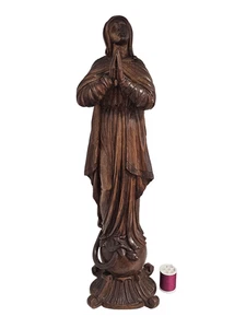 Figura de madera tallada a mano - María Inmaculada - 47 cm - Arte religioso - Única - Imagen 1 de 6